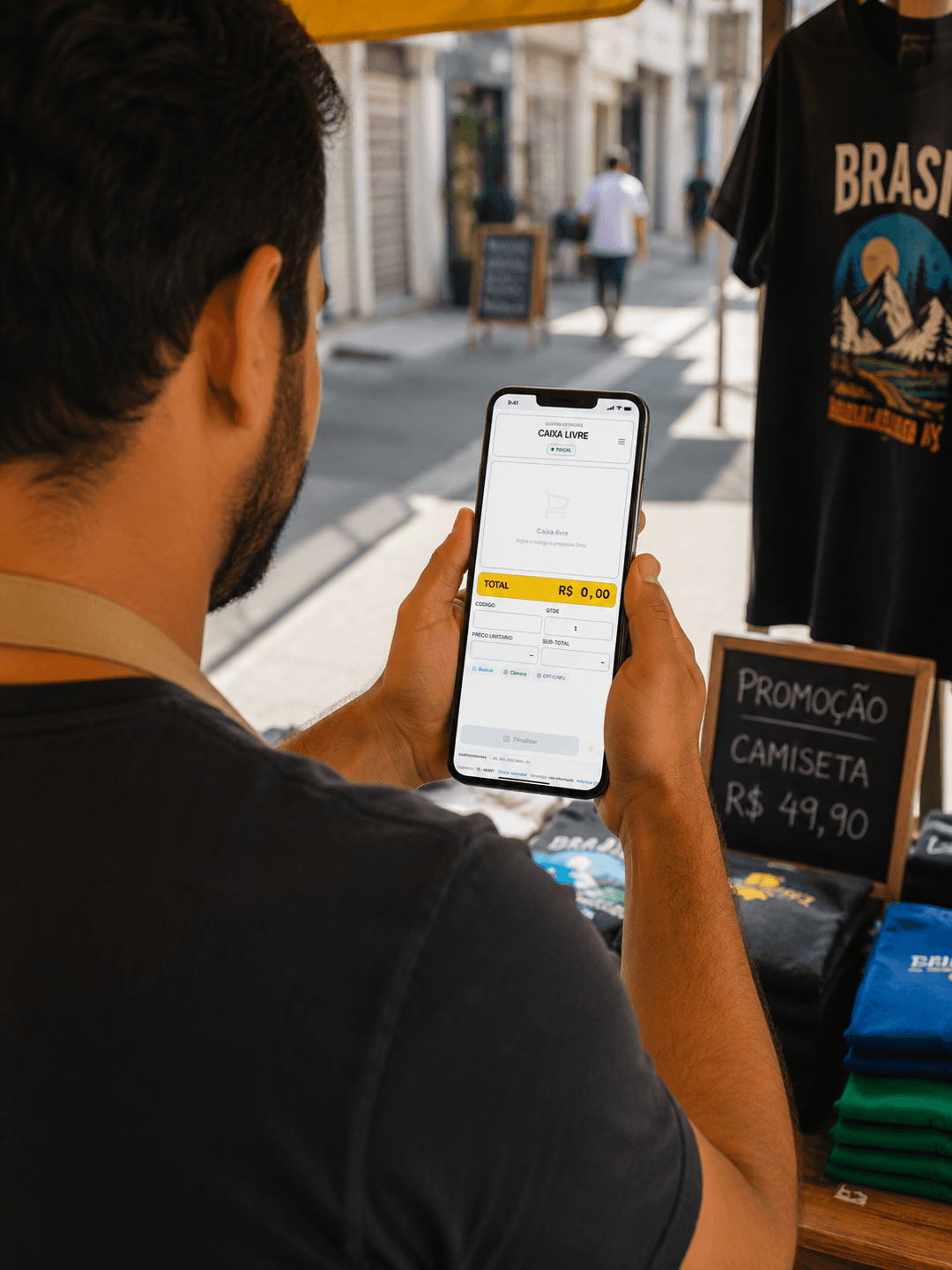 Caixa Gutty aberto no celular
