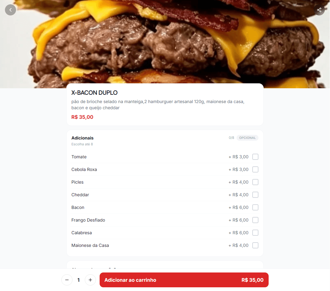 Adicionais e observação